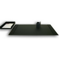 Black 3 Piece Top Grain Leather Desk Set